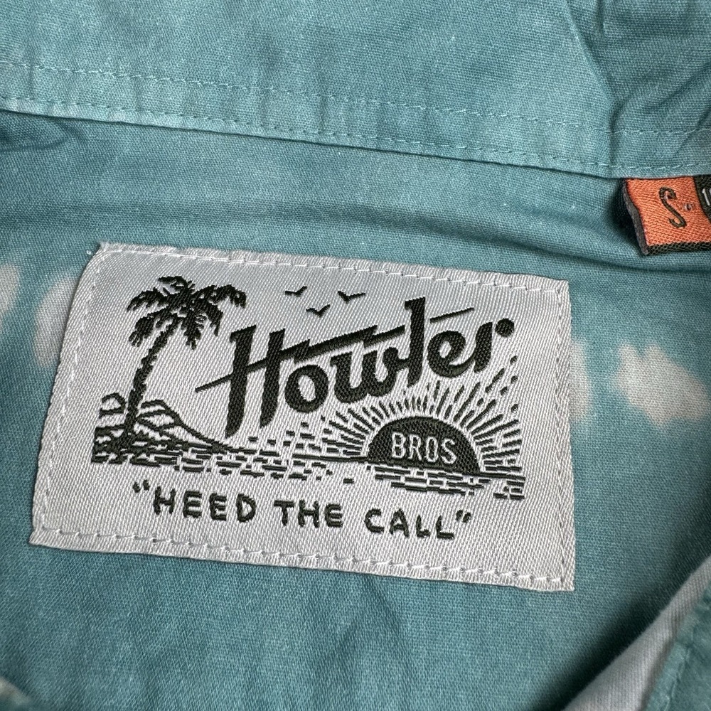 Howler Bros Shirt Mens Small San Gabriel Hazy Horizon Seaspray Short Sleeve Blue - Picture 9 of 13